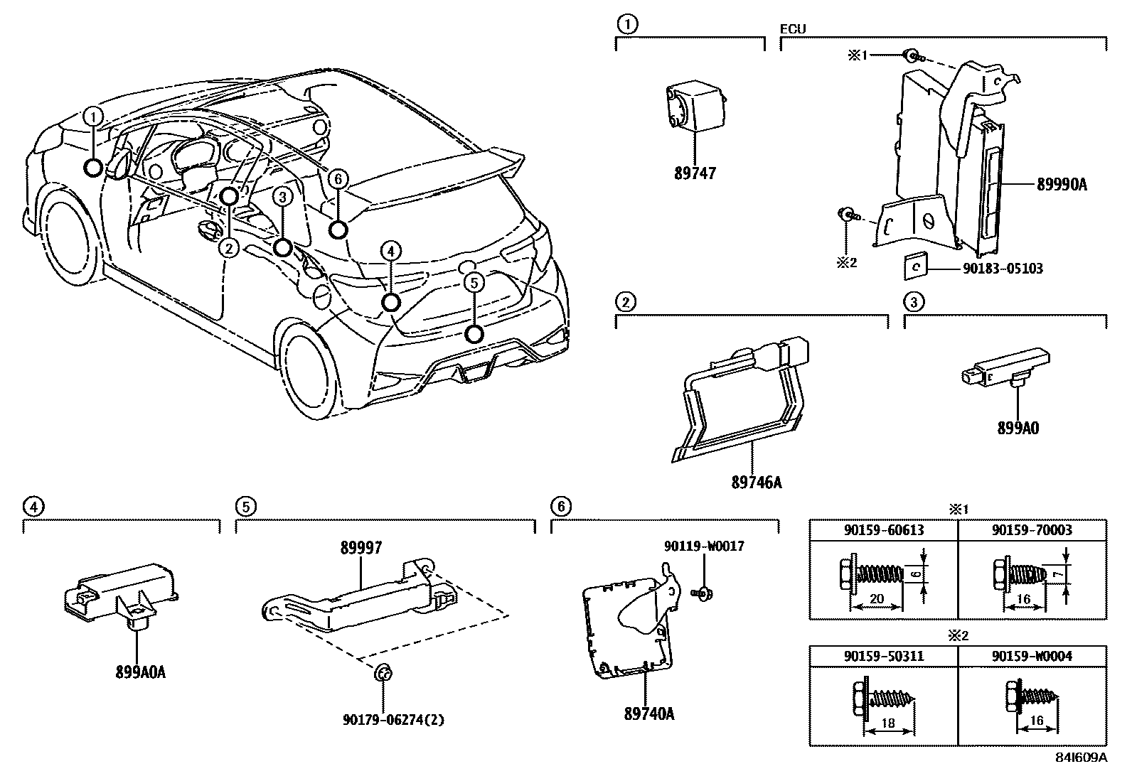 Toyota YARIS 遥控门锁 EPC diagram — 84I609A