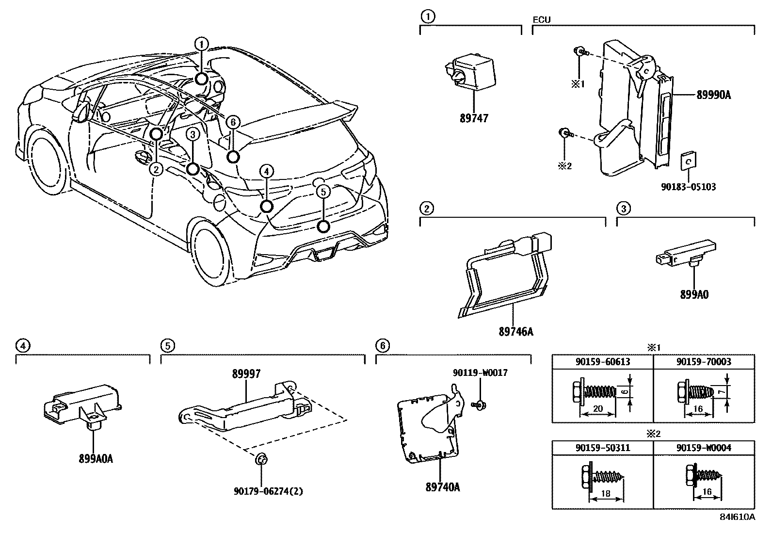 Toyota YARIS 遥控门锁 EPC diagram — 84I610A