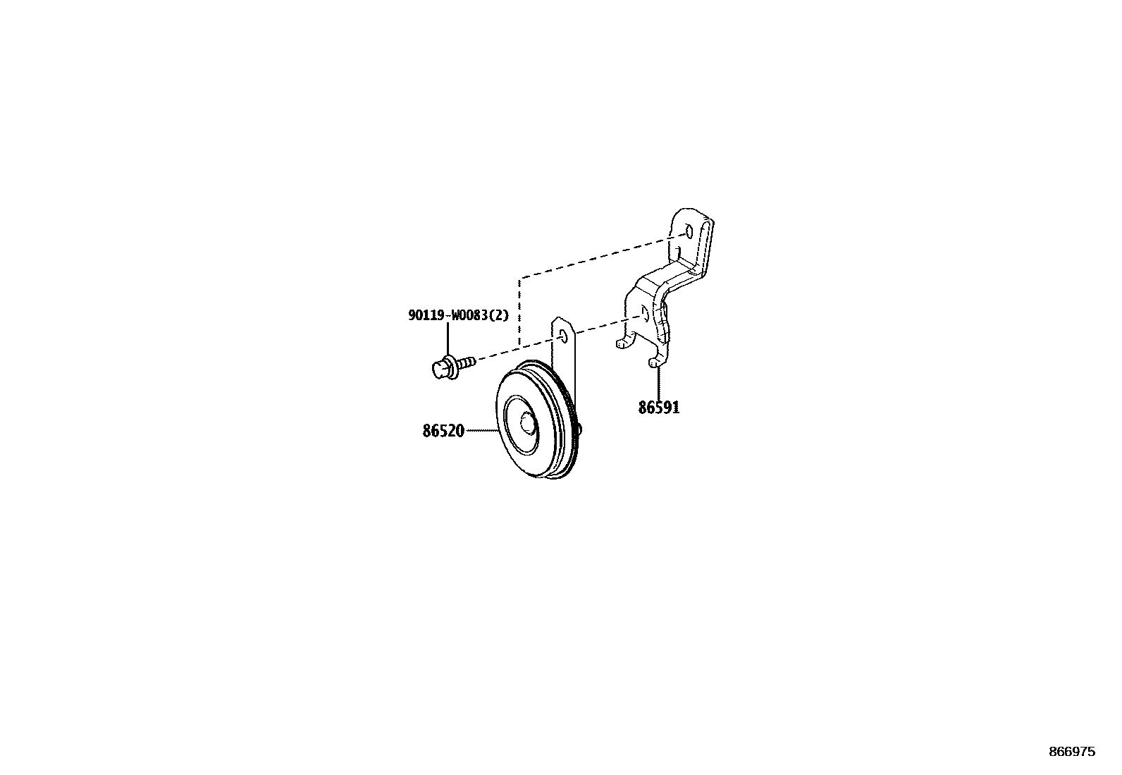 Toyota YARIS 喇叭 EPC diagram — 866975