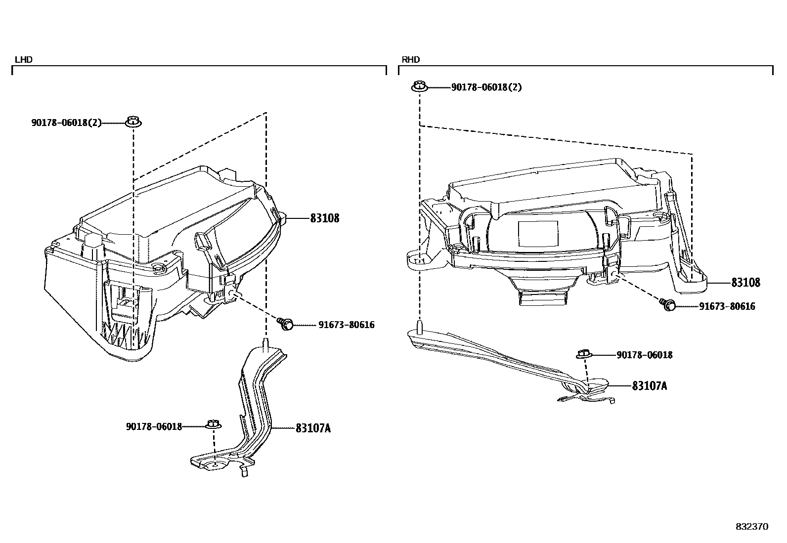 Toyota YARIS 仪表 EPC diagram — 832370