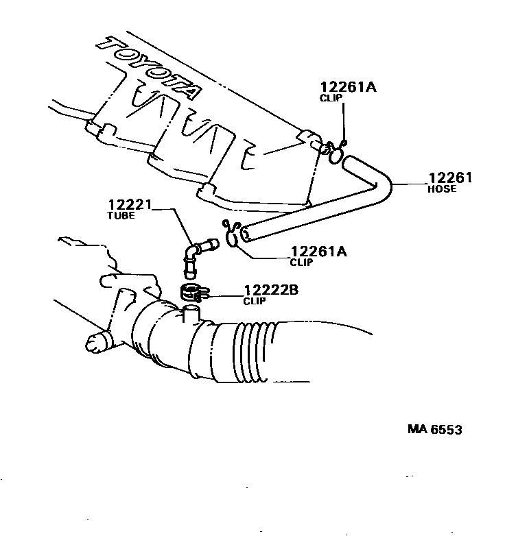 Toyota COROLLA Ventilation Hose EPC diagram — MA6553