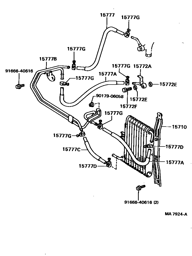 Toyota COROLLA Engine Oil Cooler EPC diagram — MA7924A