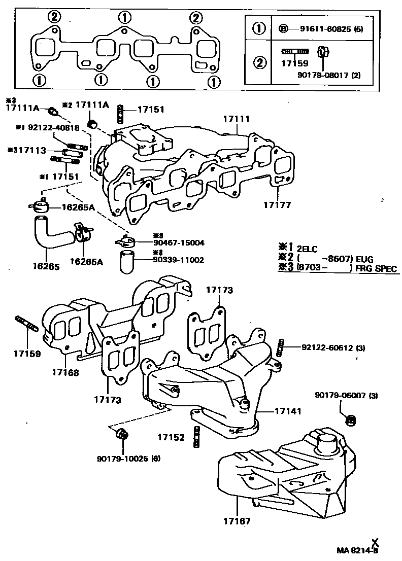 Toyota COROLLA Manifold EPC diagram — MA8214X