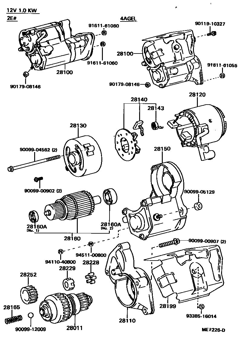 Toyota COROLLA 起动机 EPC diagram — MEF226D