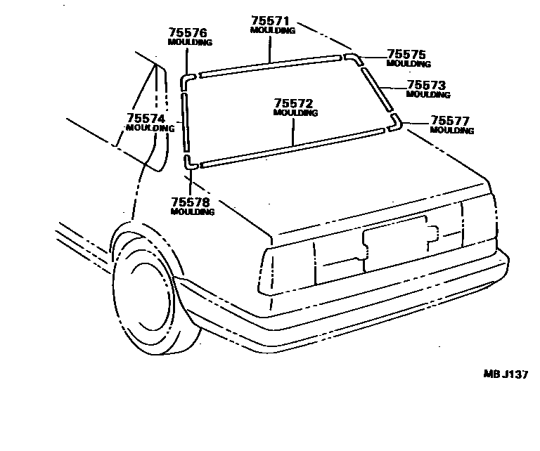 Toyota COROLLA 后防护条 EPC diagram — MBJ137