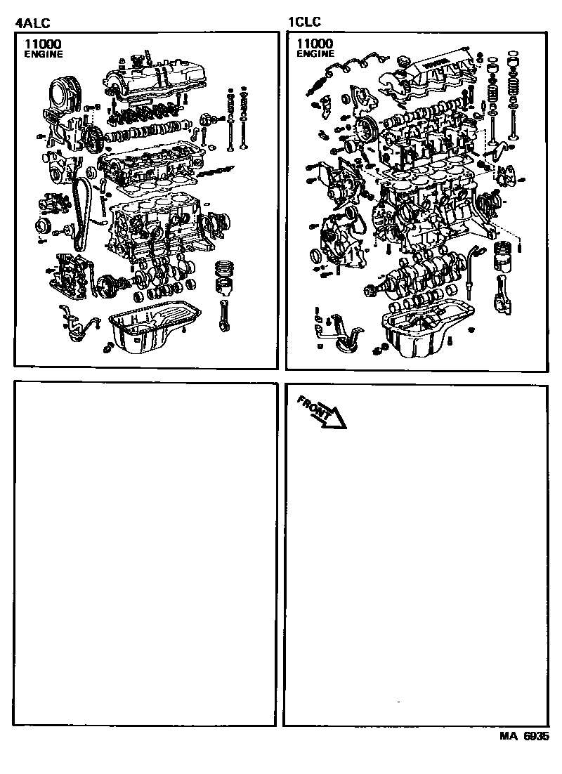 Toyota COROLLA Partial Engine Assembly EPC diagram — MA6935
