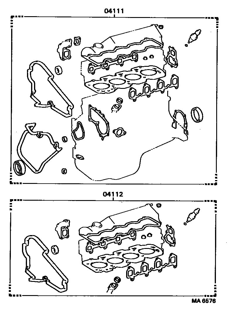 Toyota COROLLA Engine Overhaul Gasket Kit EPC diagram — MA6576