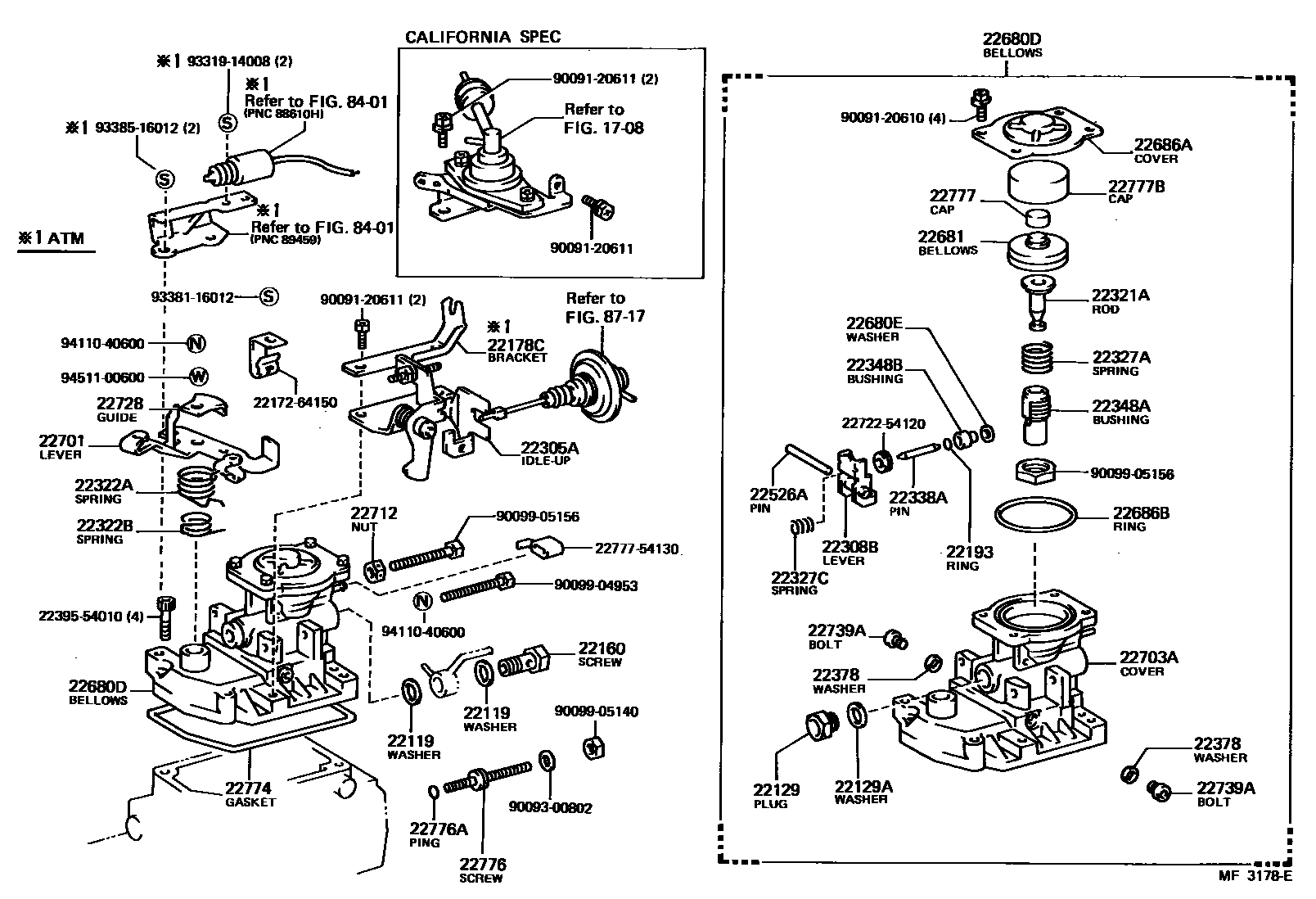 Toyota COROLLA 喷油泵体 EPC diagram — MF3178E