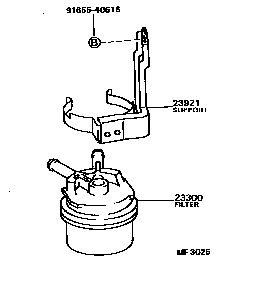 Toyota COROLLA fuel filter EPC diagram — MF3025