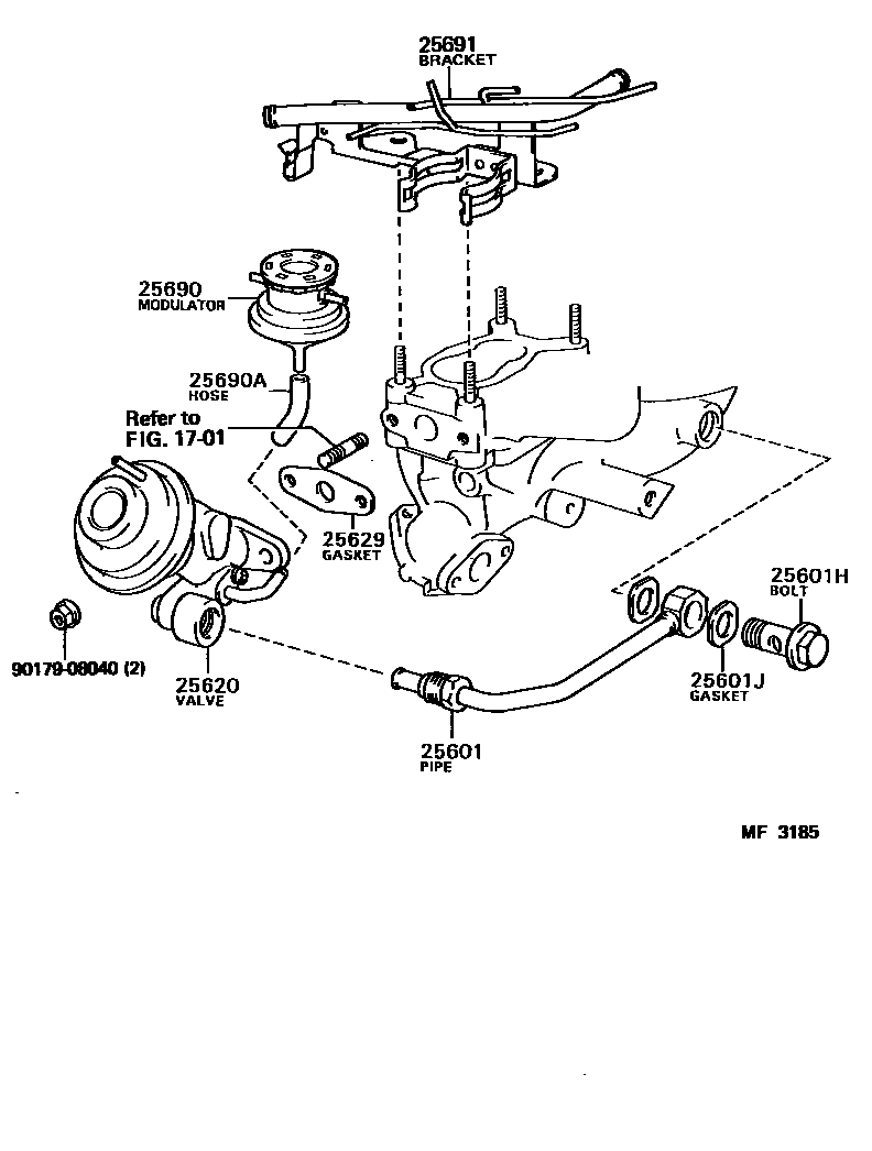 Toyota COROLLA 废气再循环系统 EPC diagram — MF3185