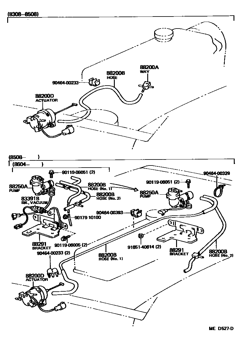 Toyota COROLLA 巡航控制(自动行驶) EPC diagram — MED527D