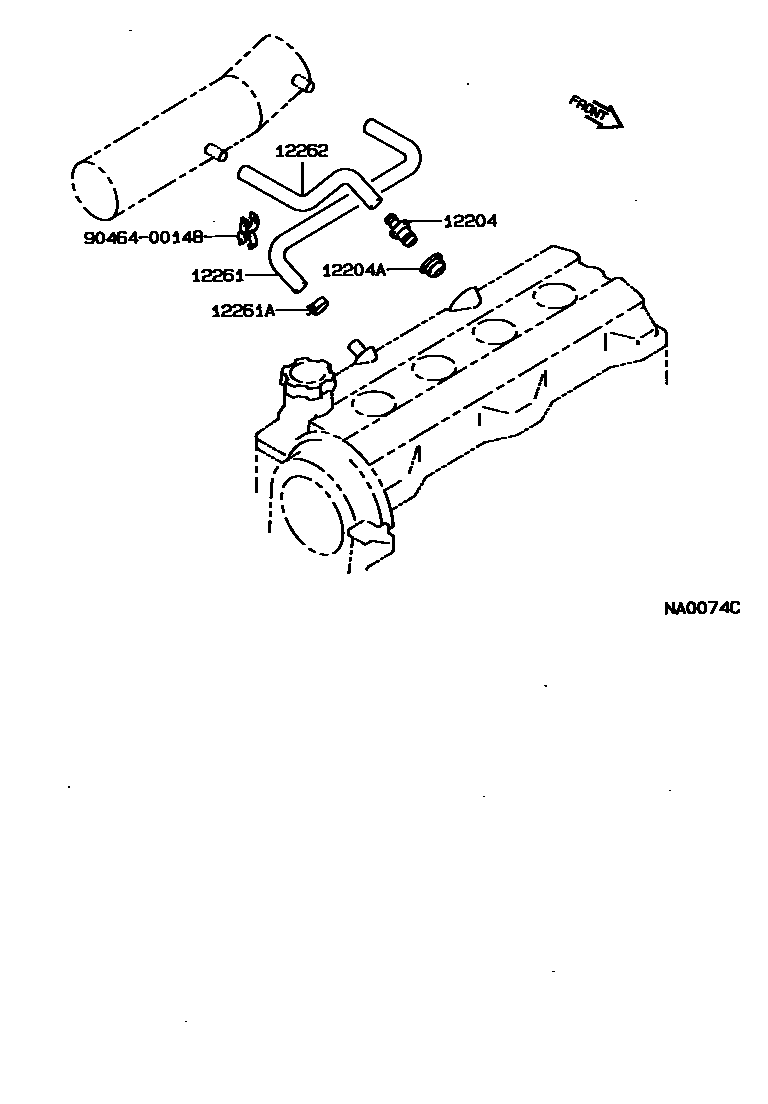 Toyota COROLLA Ventilation Hose EPC diagram — NA0074C