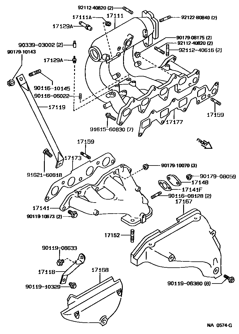 Toyota COROLLA Manifold EPC diagram — NA0574G