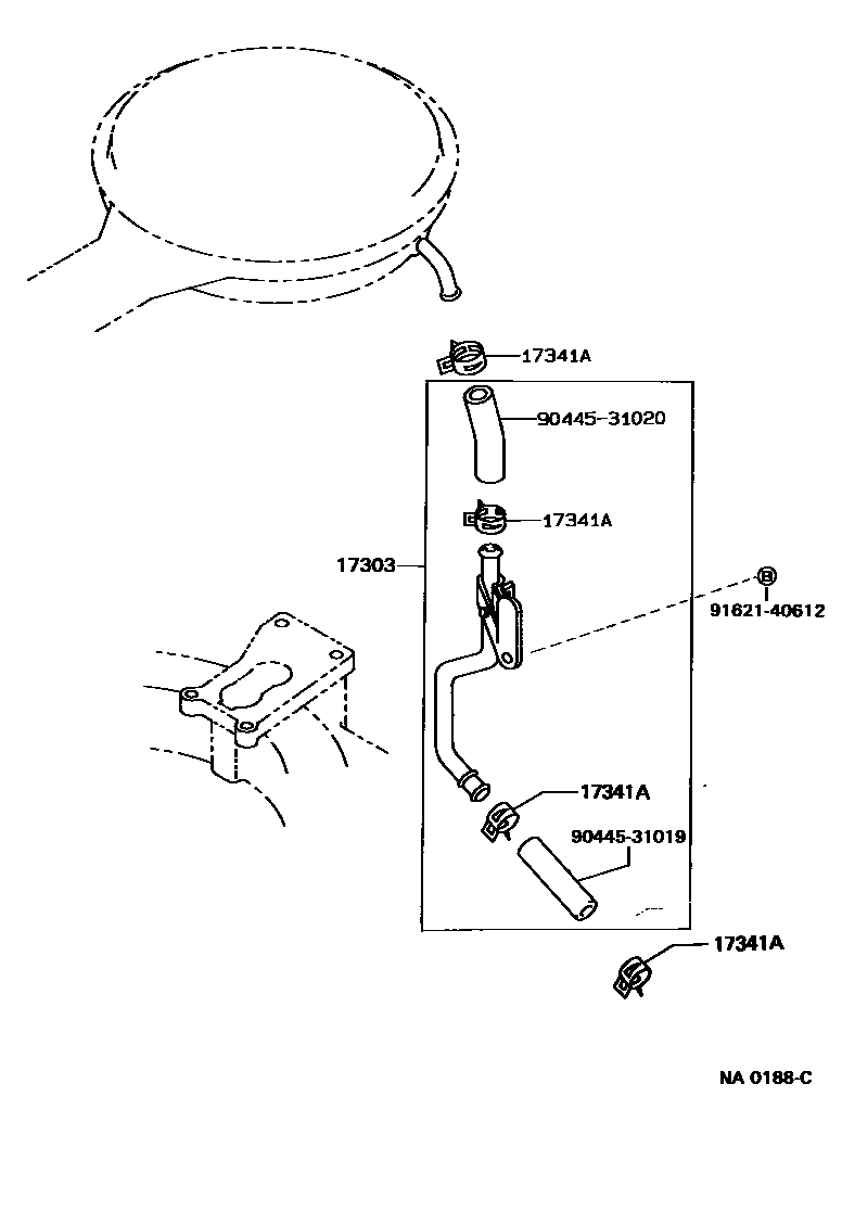 Toyota COROLLA 歧管喷气系统 EPC diagram — NA0188C