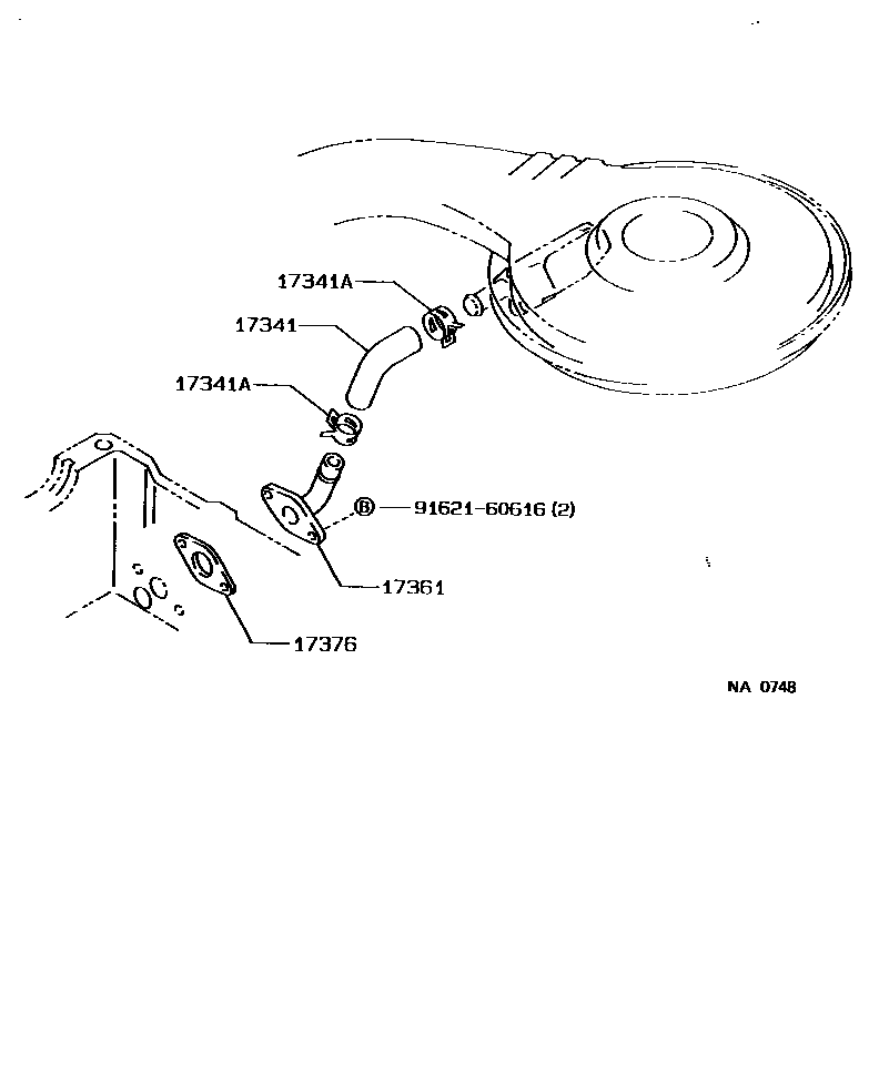 Toyota COROLLA 歧管喷气系统 EPC diagram — NA0748