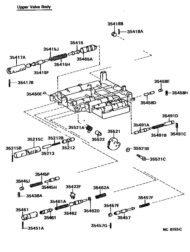 Toyota COROLLA 阀体和滤油网(ATM) EPC diagram — NC0153C