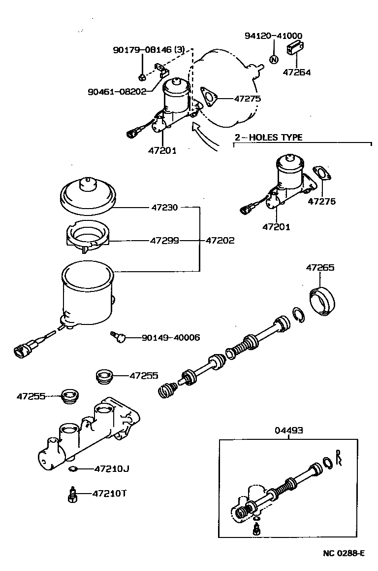 Toyota COROLLA 制动总泵 EPC diagram — NC0288E