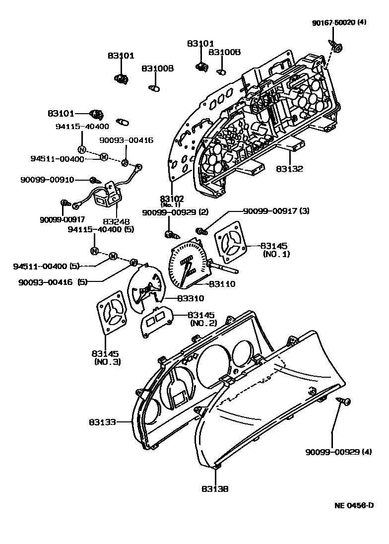 Toyota COROLLA 仪表 EPC diagram — NE0456D