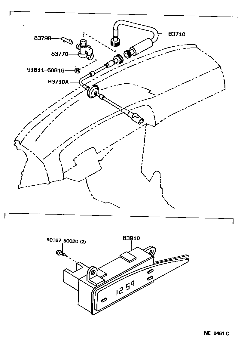 Toyota COROLLA 仪表 EPC diagram — NE0461C