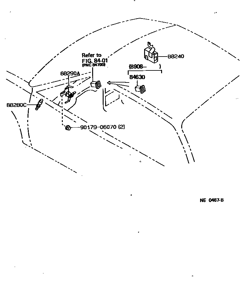 Toyota COROLLA 巡航控制(自动行驶) EPC diagram — NE0467B