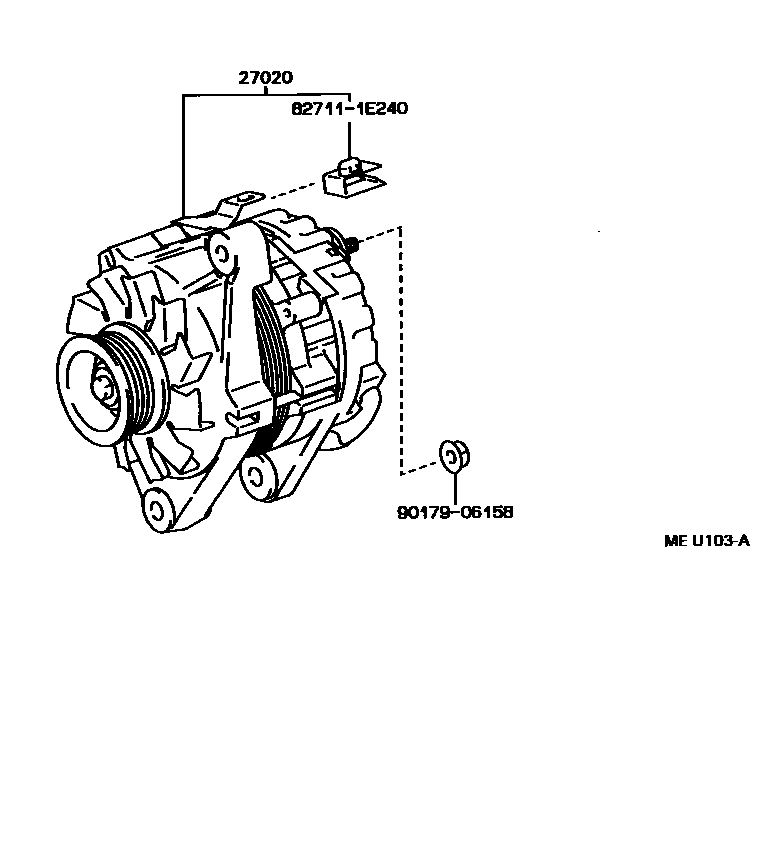 Toyota COROLLA Alternator EPC diagram — MEU103A
