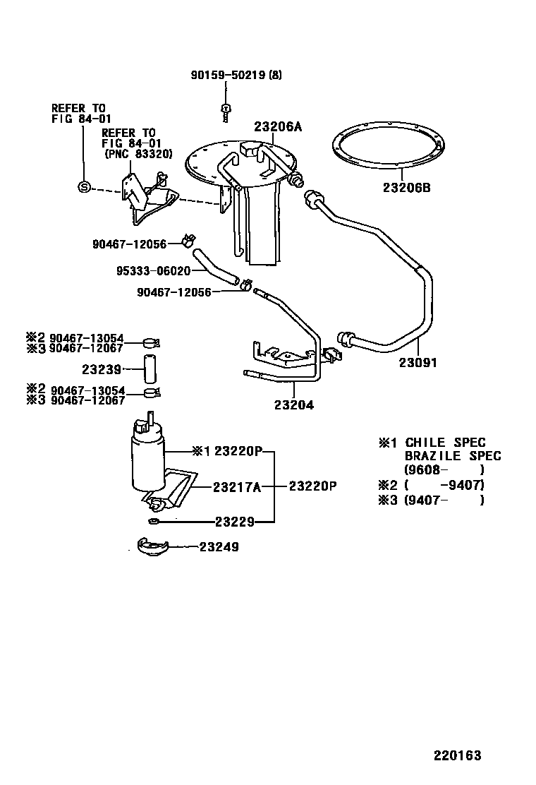 Toyota COROLLA 燃油喷射系统 EPC diagram — 220163