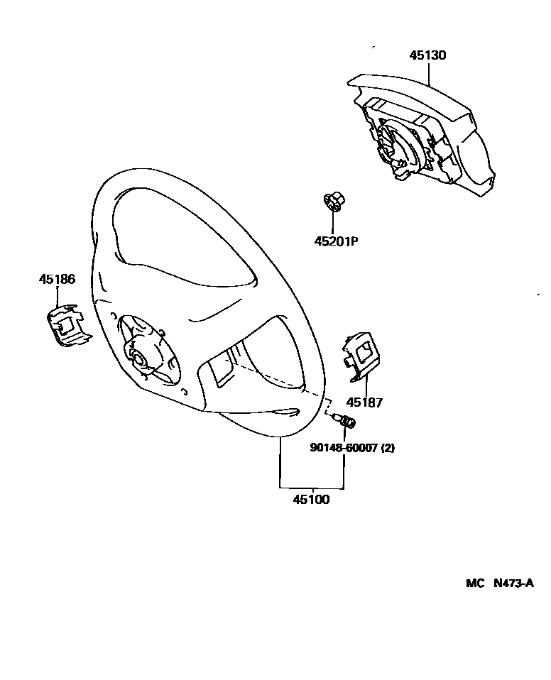Toyota COROLLA Steering Wheel EPC diagram — MCN473A