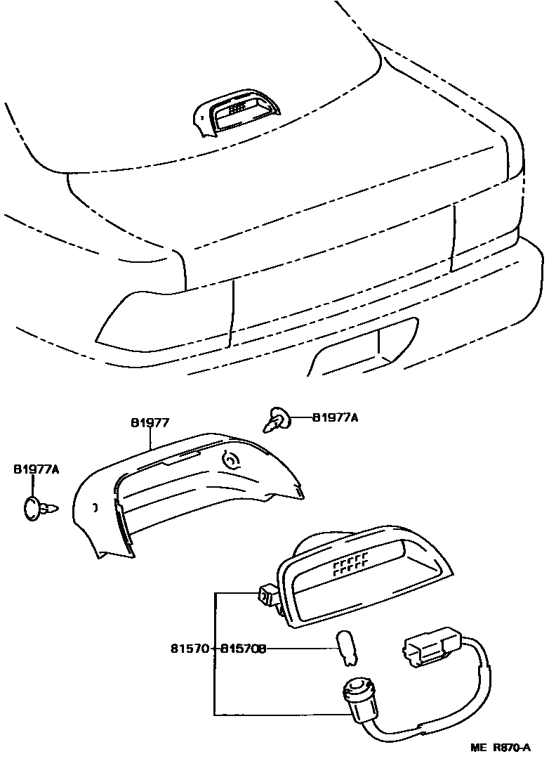 Toyota COROLLA 高位刹车灯 EPC diagram — MER870A