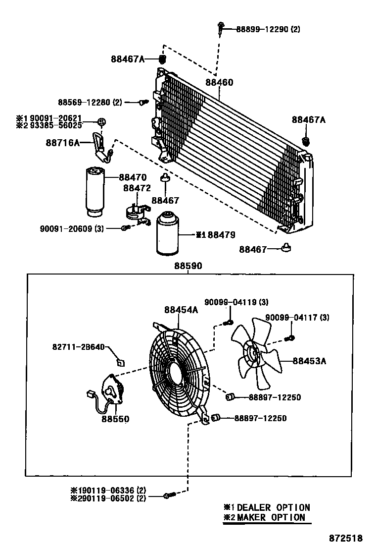 Toyota COROLLA Heating & Air Conditioning - Cooler Piping EPC diagram — 872518