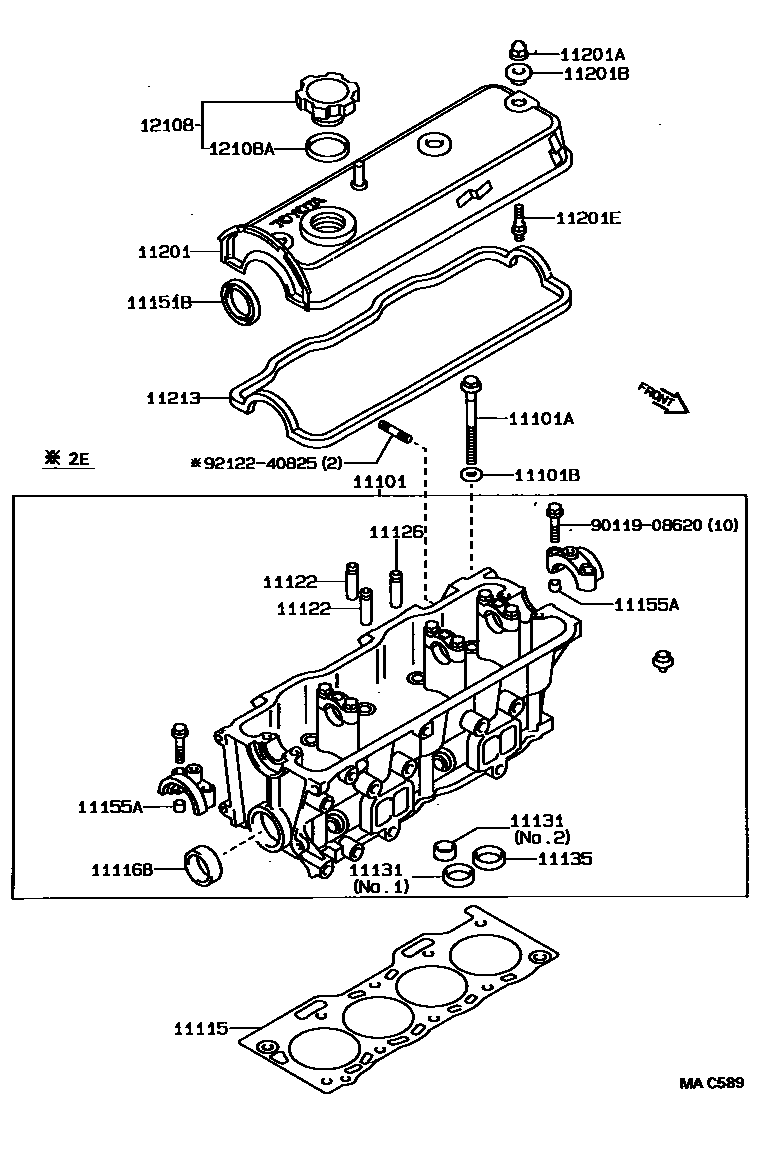 Toyota COROLLA Cylinder Head EPC diagram — MAC589
