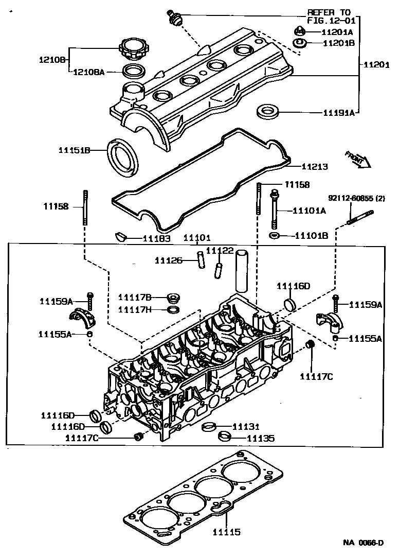 Toyota COROLLA Cylinder Head EPC diagram — NA0066D