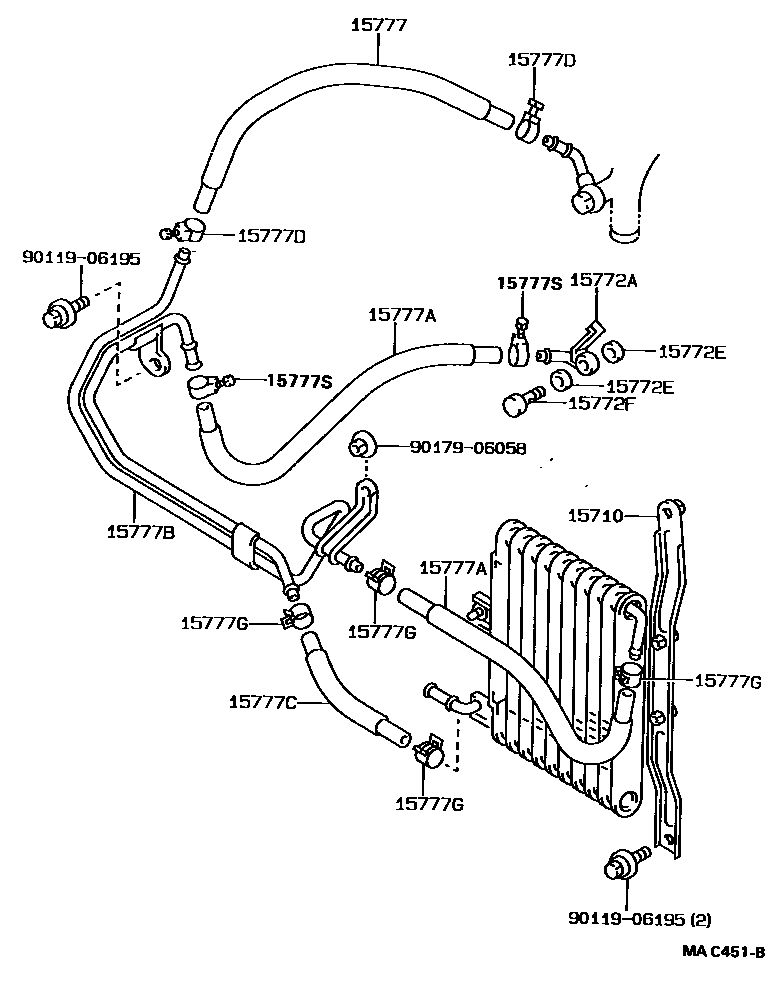 Toyota COROLLA Engine Oil Cooler EPC diagram — MAC451B