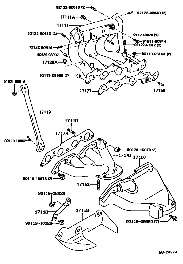 Toyota COROLLA Manifold EPC diagram — MAC457E