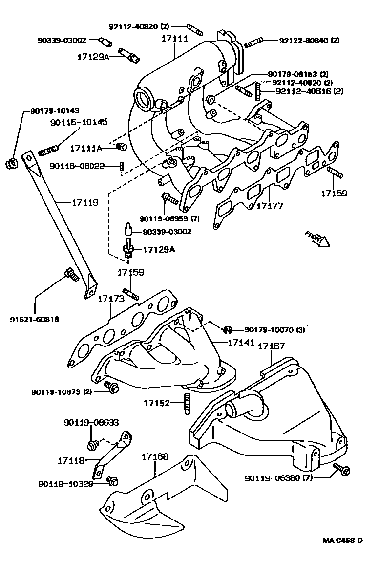 Toyota COROLLA Manifold EPC diagram — MAC458D