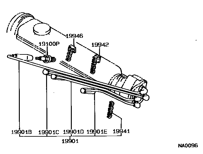 Toyota COROLLA 点火线圈和火花塞 EPC diagram — NA0096