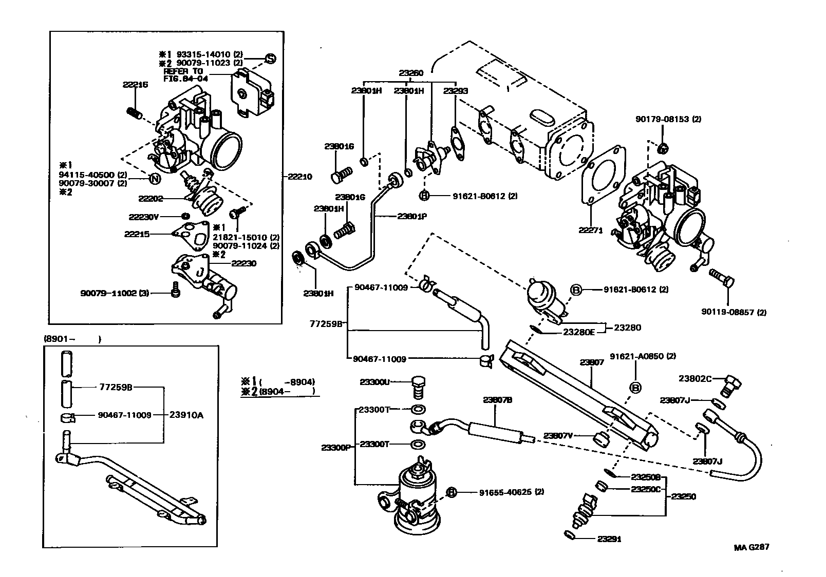 Toyota COROLLA 燃油喷射系统 EPC diagram — MAG287