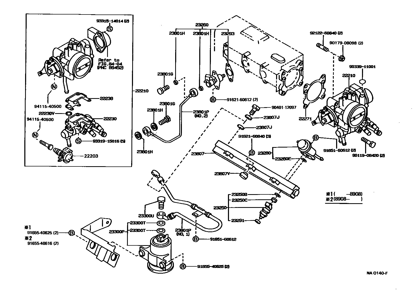 Toyota COROLLA 燃油喷射系统 EPC diagram — NA0140F