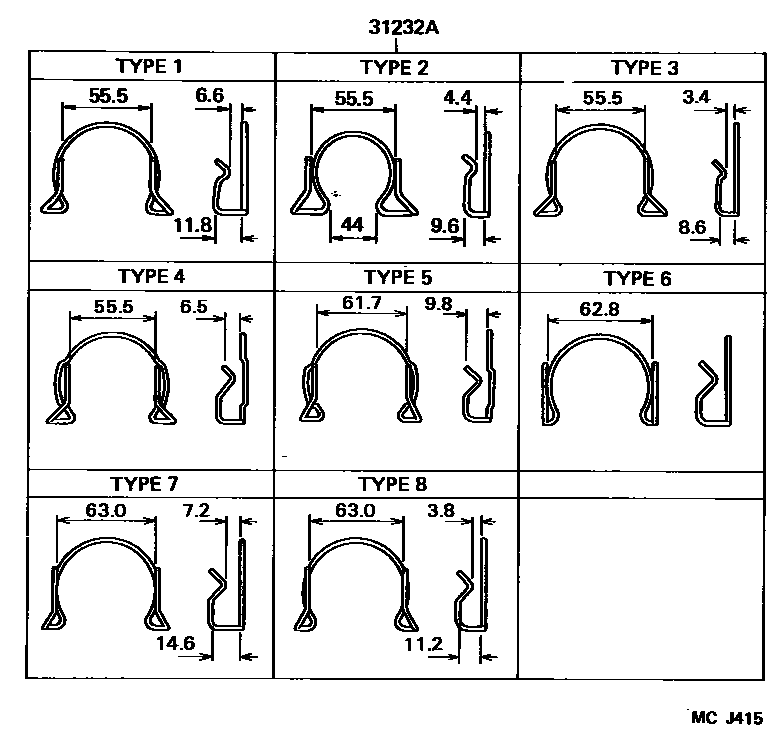 Toyota COROLLA 离合器和分离叉 EPC diagram — MCJ415