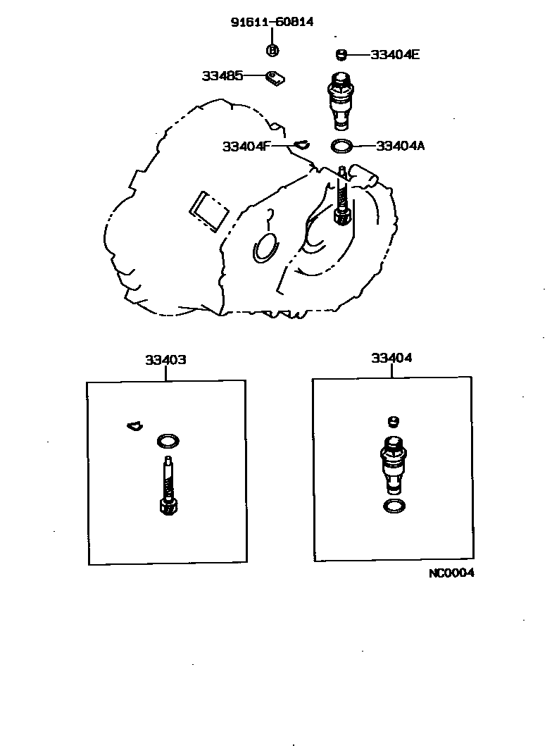Toyota COROLLA 速度表从动齿轮(MTM) EPC diagram — NC0004
