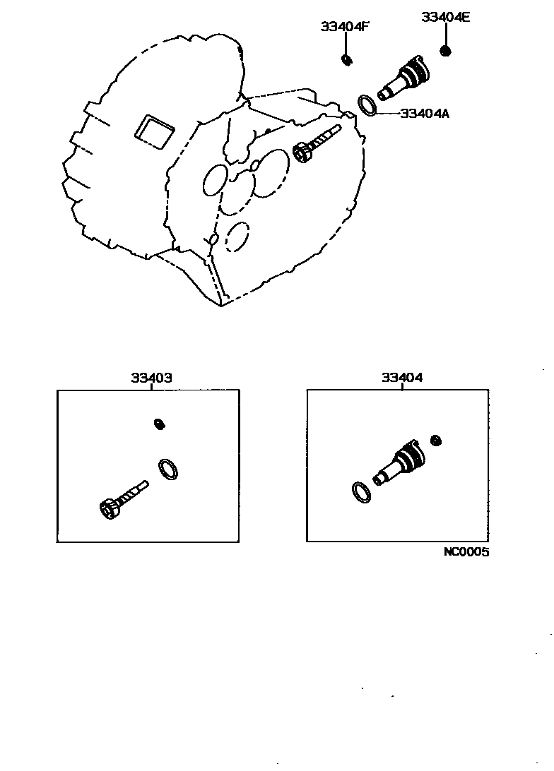 Toyota COROLLA 速度表从动齿轮(MTM) EPC diagram — NC0005