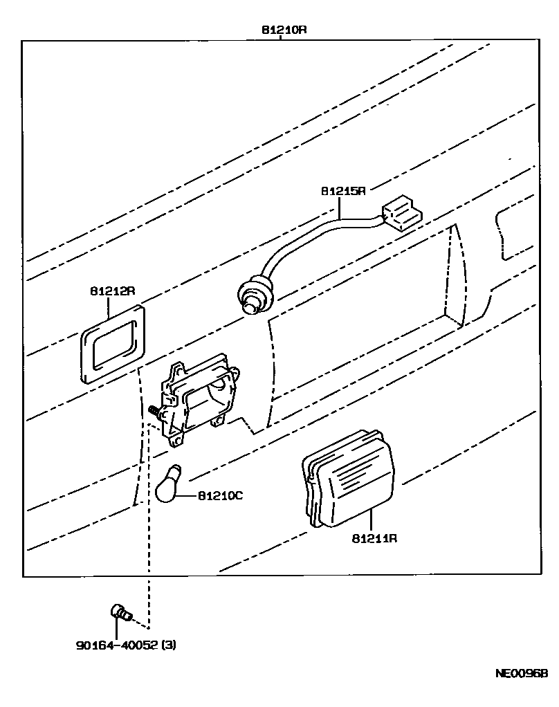 Toyota COROLLA 后雾灯 EPC diagram — NE0096B