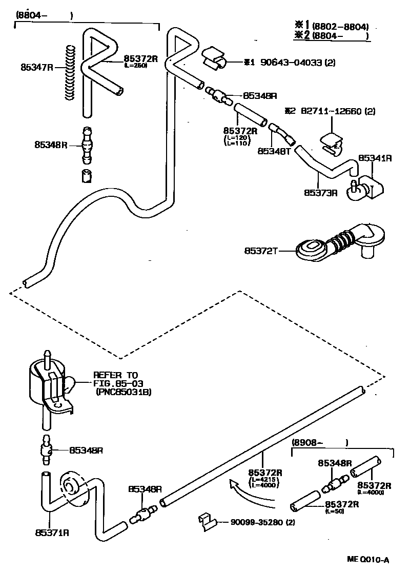 Toyota COROLLA 后清洗器 EPC diagram — MEQ010A