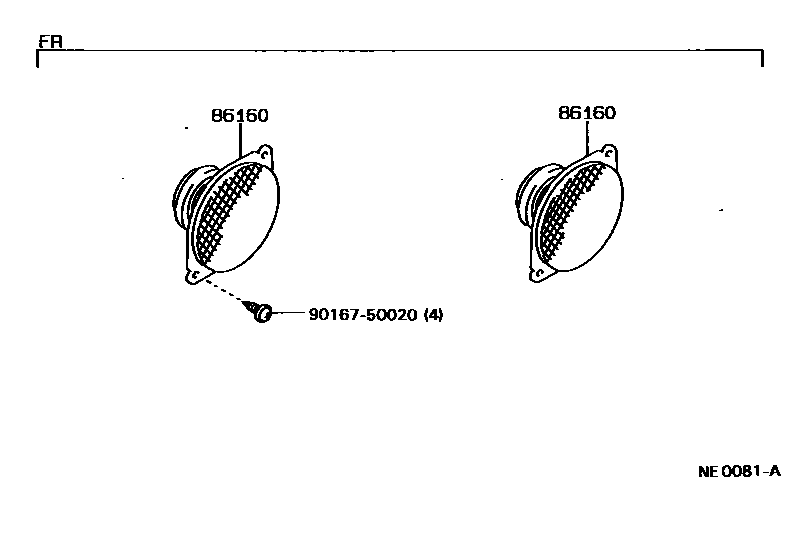 Toyota COROLLA 扬声器 EPC diagram — NE0081A