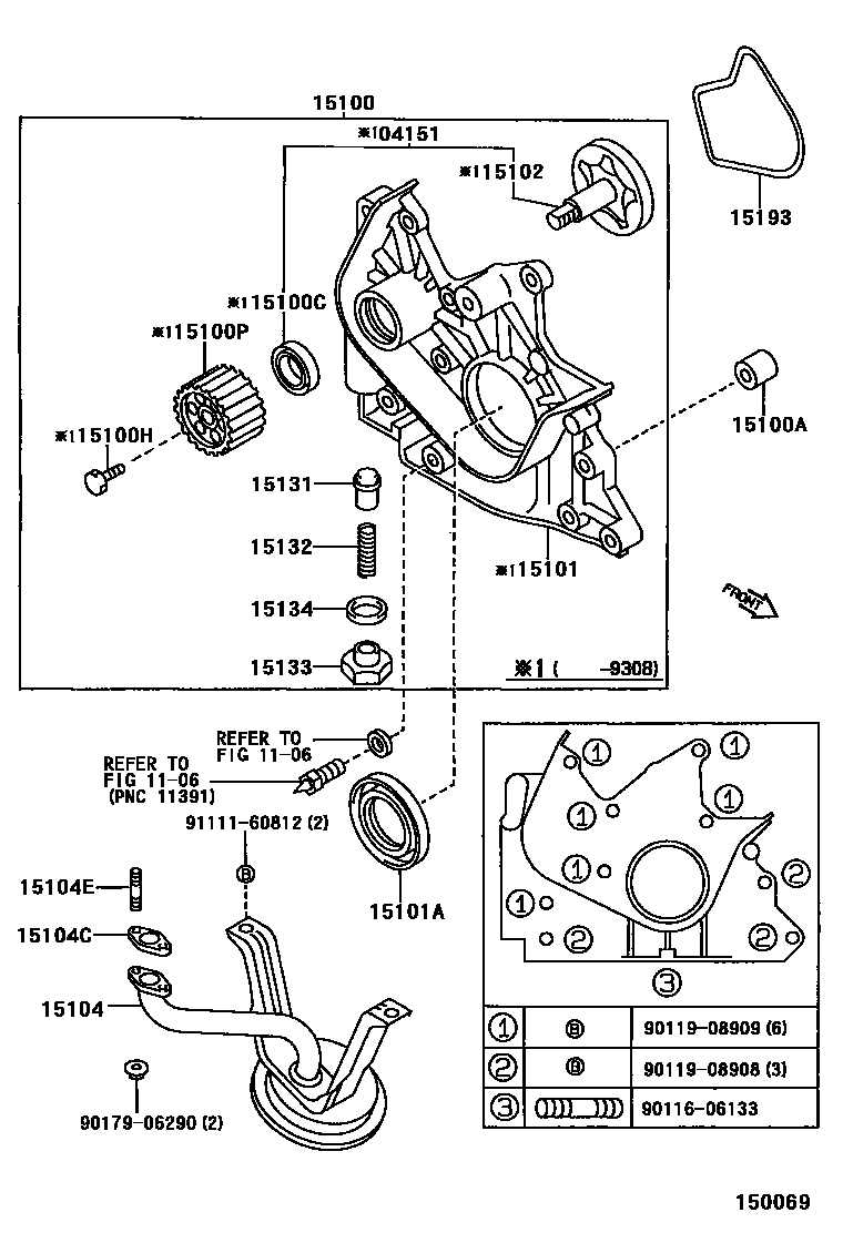 Toyota COROLLA Engine Oil Pump EPC diagram — 150069
