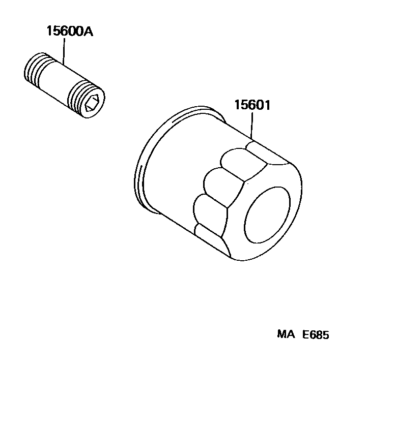 Toyota COROLLA Oil Filter EPC diagram — MAE685