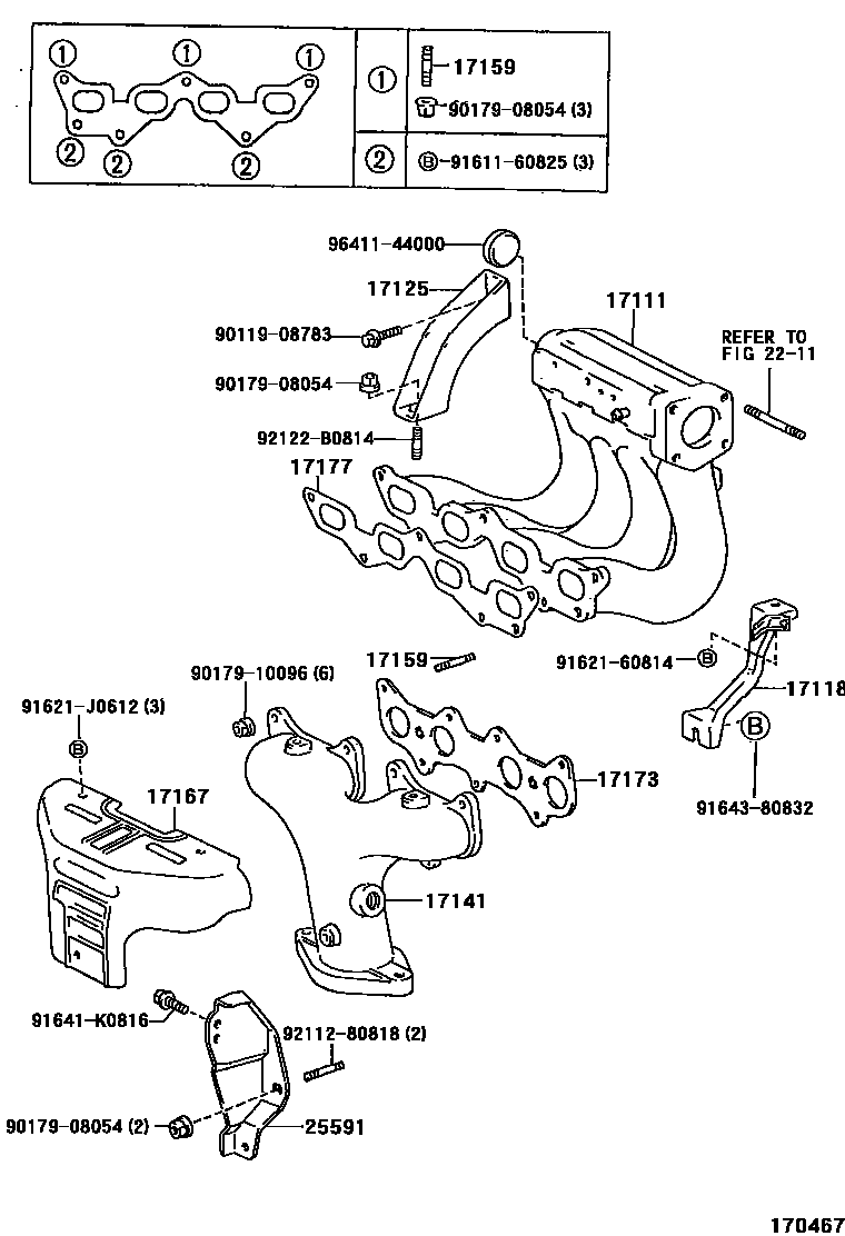 Toyota COROLLA Manifold EPC diagram — 170467