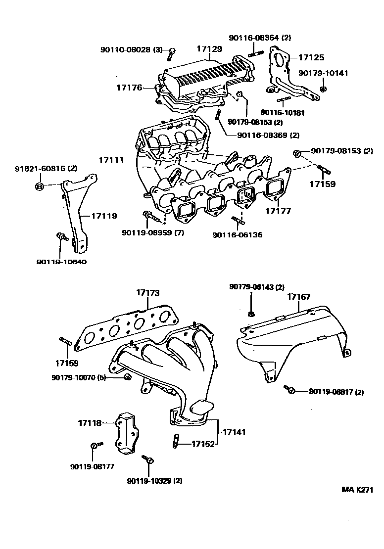 Toyota COROLLA Manifold EPC diagram — MAK271