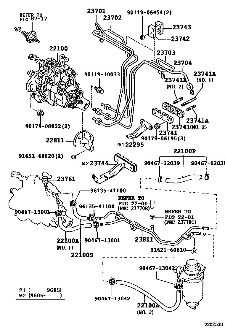 Toyota COROLLA 喷油泵总成 EPC diagram — 220253B