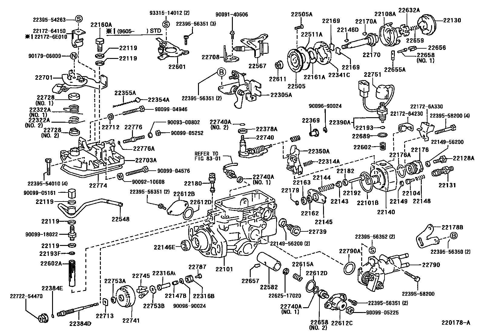 Toyota COROLLA 喷油泵体 EPC diagram — 220178A