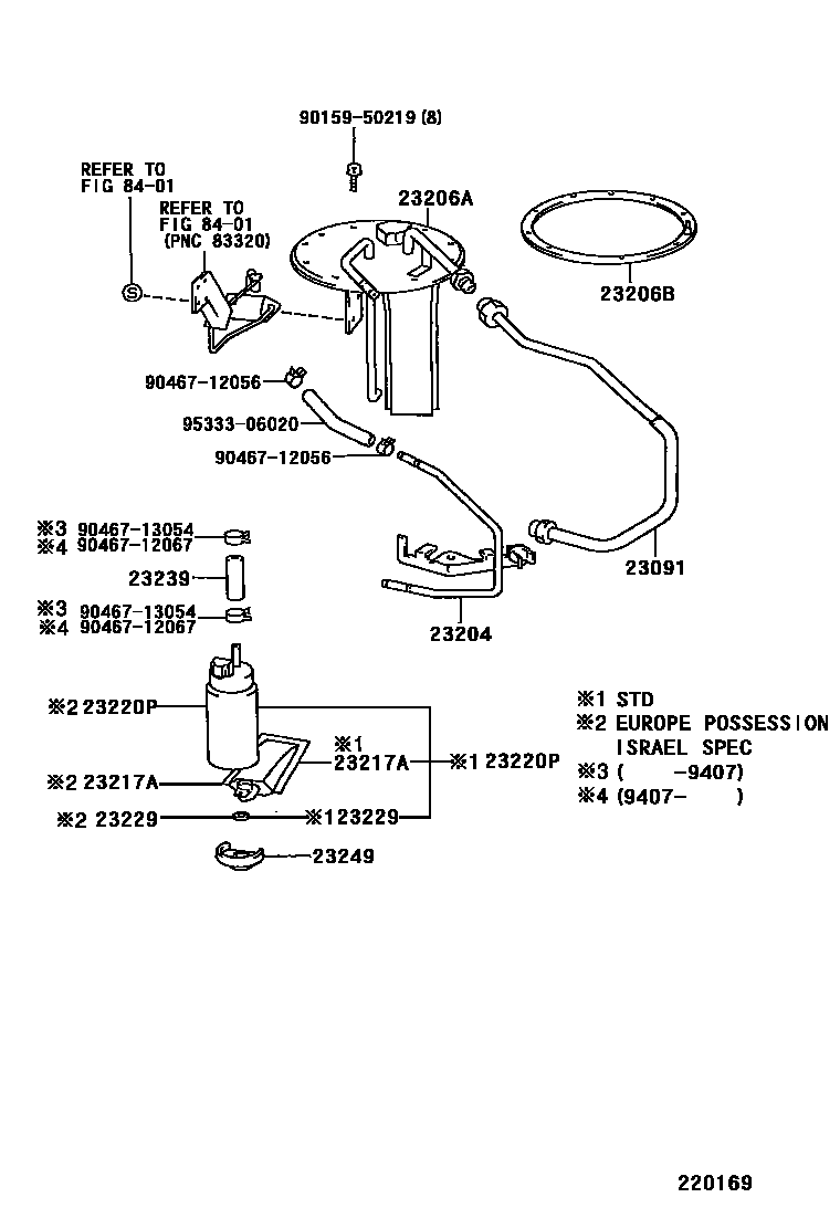 Toyota COROLLA 燃油喷射系统 EPC diagram — 220169